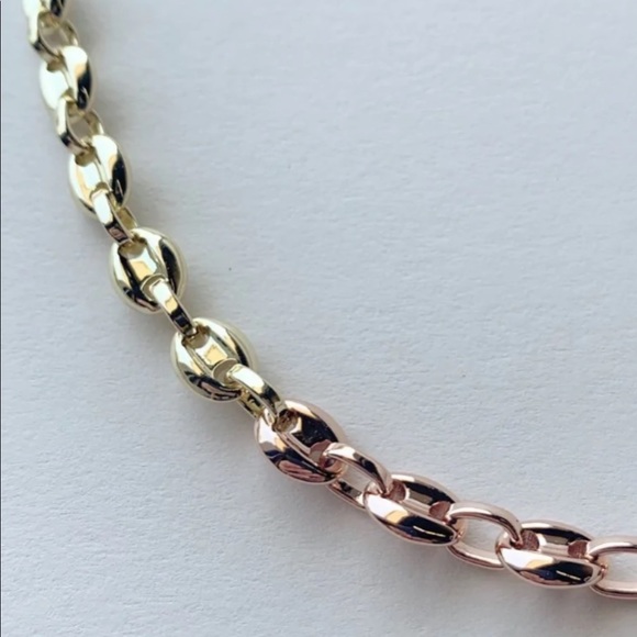 Petite Coffee Bead Necklace in Rose Gold + Gold Split NWT - Picture 2 of 6